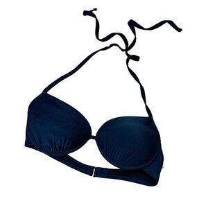 XHILARATION Size Medium Push Up Black Strappy Bikini Swimsuit Top